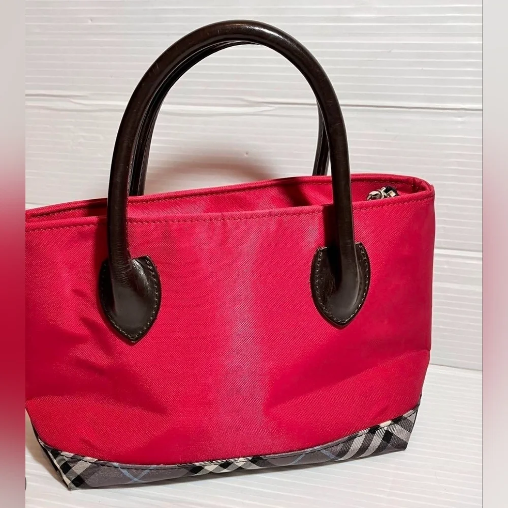 Burberrys Blue Label Hand Bag Nylon Pink Mini Tote - Japan Exclusive-Preowned - Picture 1 of 15